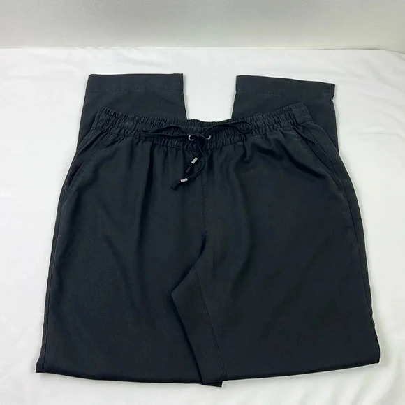 Lands’End New Women’s 10 Black WXR Woven Soft Pant Pockets Elastic Waist Pant - Picture 2 of 8